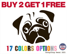 Load image into Gallery viewer, Pug Face Dog Vinyl Sticker Decals