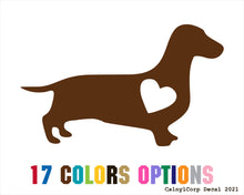 Load image into Gallery viewer, Dachshund Dog with Heart Vinyl Sticker Decals