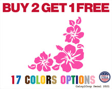 Load image into Gallery viewer, Hibiscus Corner Flower Vinyl Sticker Decals