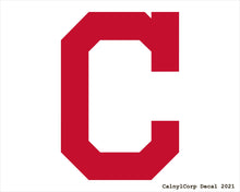 Load image into Gallery viewer, Cleveland Indians Red Vinyl Sticker Decals