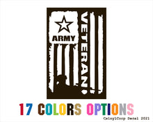Load image into Gallery viewer, Army Veteran Flag with Soldier Vinyl Sticker Decals