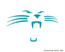 Load image into Gallery viewer, Carolina Panthers Face Vinyl Sticker Decals.