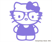 Load image into Gallery viewer, Nerdy Kitty Vinyl Sticker Decals.
