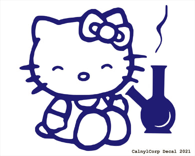 Kitty Stoned Weed Vinyl Sticker Decals.