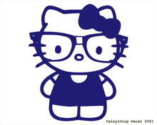 Load image into Gallery viewer, Nerdy Kitty Vinyl Sticker Decals.
