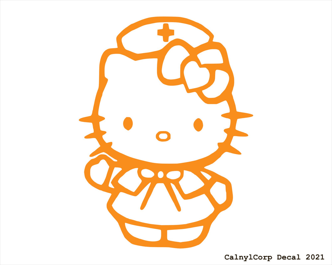 Kitty Nurse Vinyl Sticker Decals.