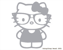 Load image into Gallery viewer, Nerdy Kitty Vinyl Sticker Decals.

