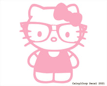 Load image into Gallery viewer, Nerdy Kitty Vinyl Sticker Decals.
