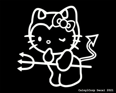 Devil Kitty Vinyl Sticker Decals.