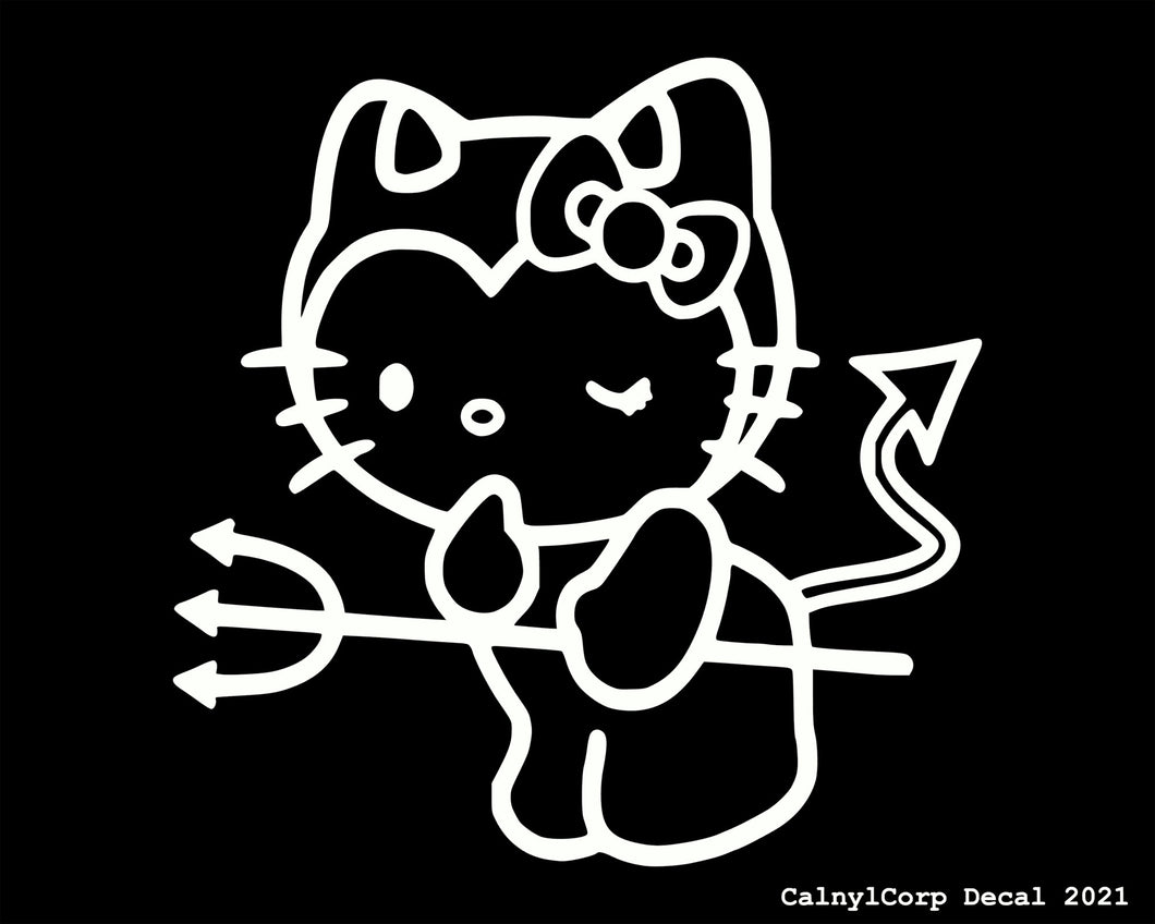 Devil Kitty Vinyl Sticker Decals.