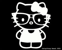 Load image into Gallery viewer, Nerdy Kitty Vinyl Sticker Decals.
