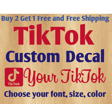 Custom TikTok Username Stickers Decals.