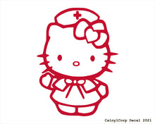 Load image into Gallery viewer, Kitty Nurse Vinyl Sticker Decals.
