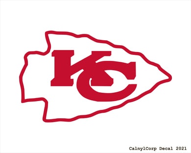Kansas City Chiefs Vinyl Sticker Decals.