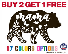 Load image into Gallery viewer, Flowers Bear with Mama Vinyl Sticker Decals
