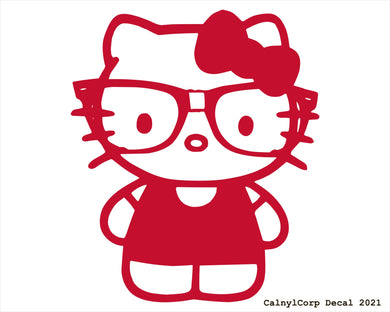 Nerdy Kitty Vinyl Sticker Decals.