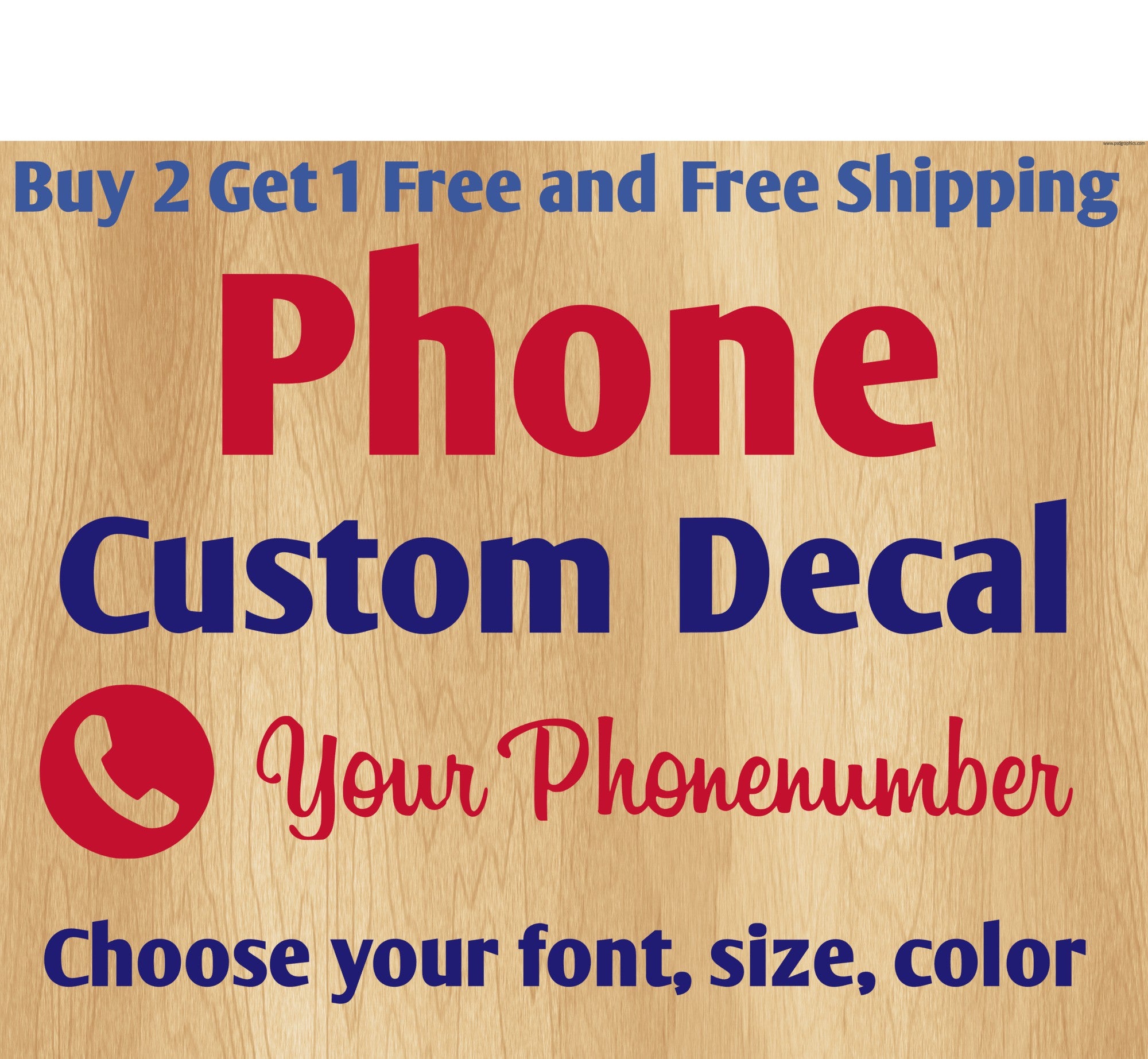 Custom Phone Number Stickers Decals
