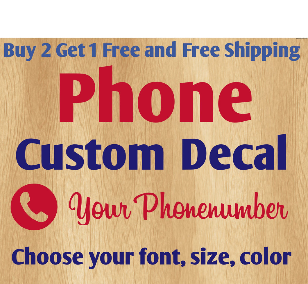 Custom Phone Number Stickers Decals.