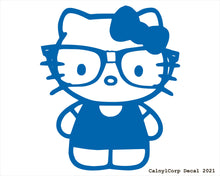 Load image into Gallery viewer, Nerdy Kitty Vinyl Sticker Decals.
