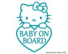 Load image into Gallery viewer, Kitty Baby On Board Vinyl Sticker Decals.
