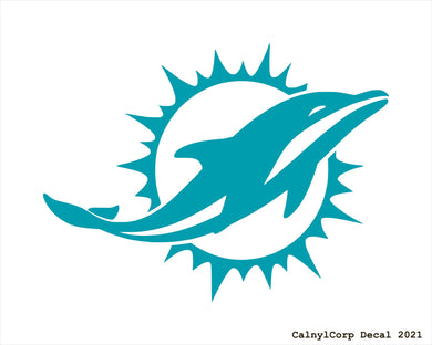 Miami Dolphins Vinyl Sticker Decals.