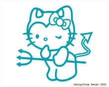 Load image into Gallery viewer, Devil Kitty Vinyl Sticker Decals.
