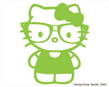 Load image into Gallery viewer, Nerdy Kitty Vinyl Sticker Decals.
