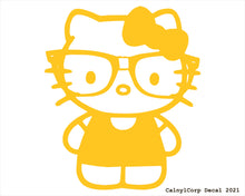 Load image into Gallery viewer, Nerdy Kitty Vinyl Sticker Decals.
