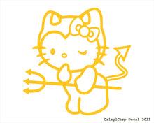 Load image into Gallery viewer, Devil Kitty Vinyl Sticker Decals.
