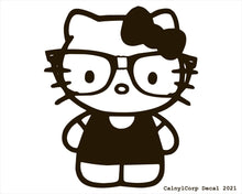 Load image into Gallery viewer, Nerdy Kitty Vinyl Sticker Decals.
