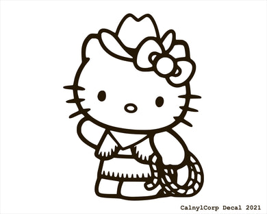 Kitty Cowgirl Vinyl Sticker Decals.