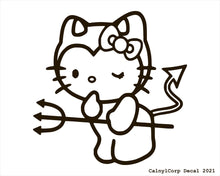 Load image into Gallery viewer, Devil Kitty Vinyl Sticker Decals.
