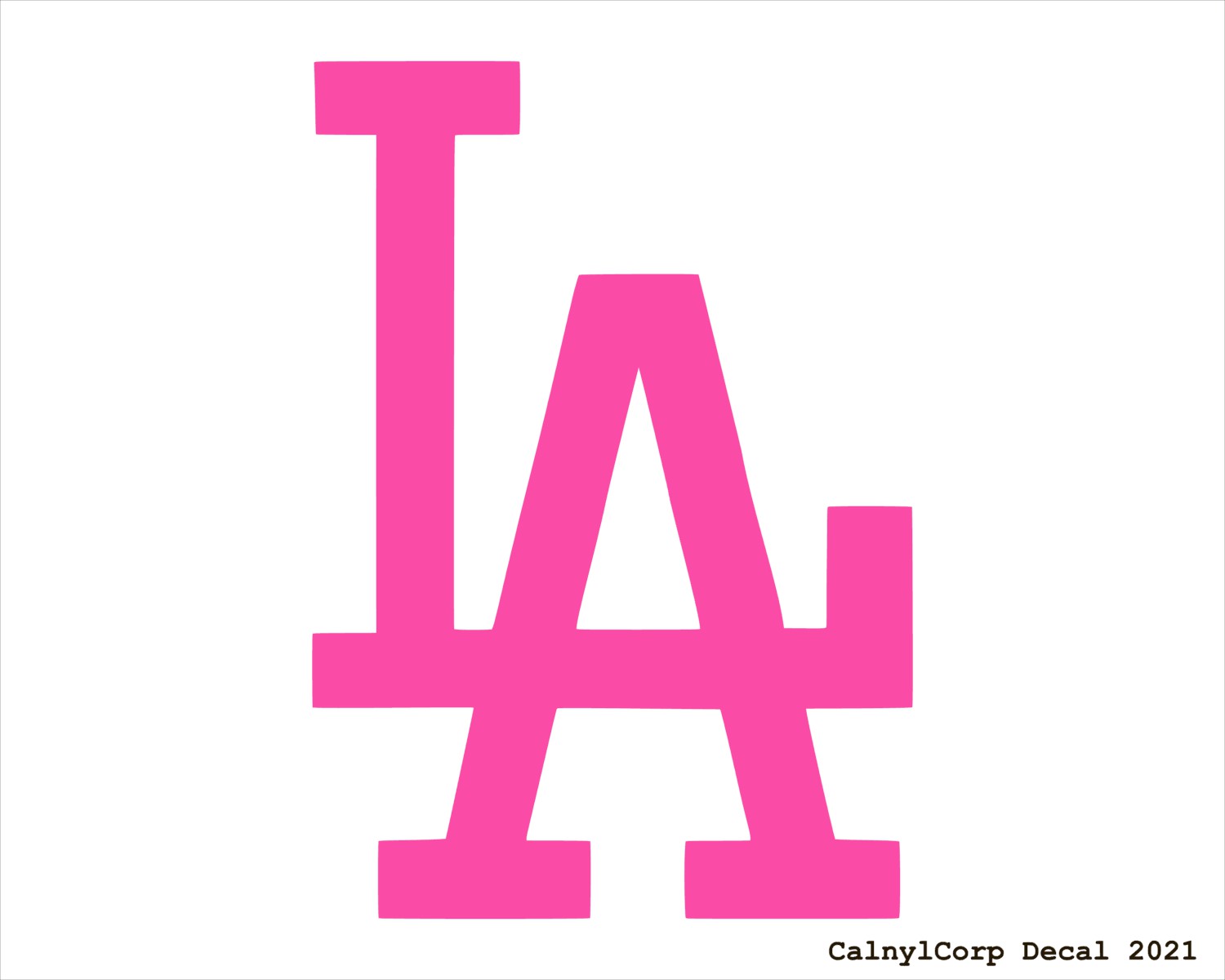 Hello Kitty LA Dodgers Decal Sticker Pink White Blue 