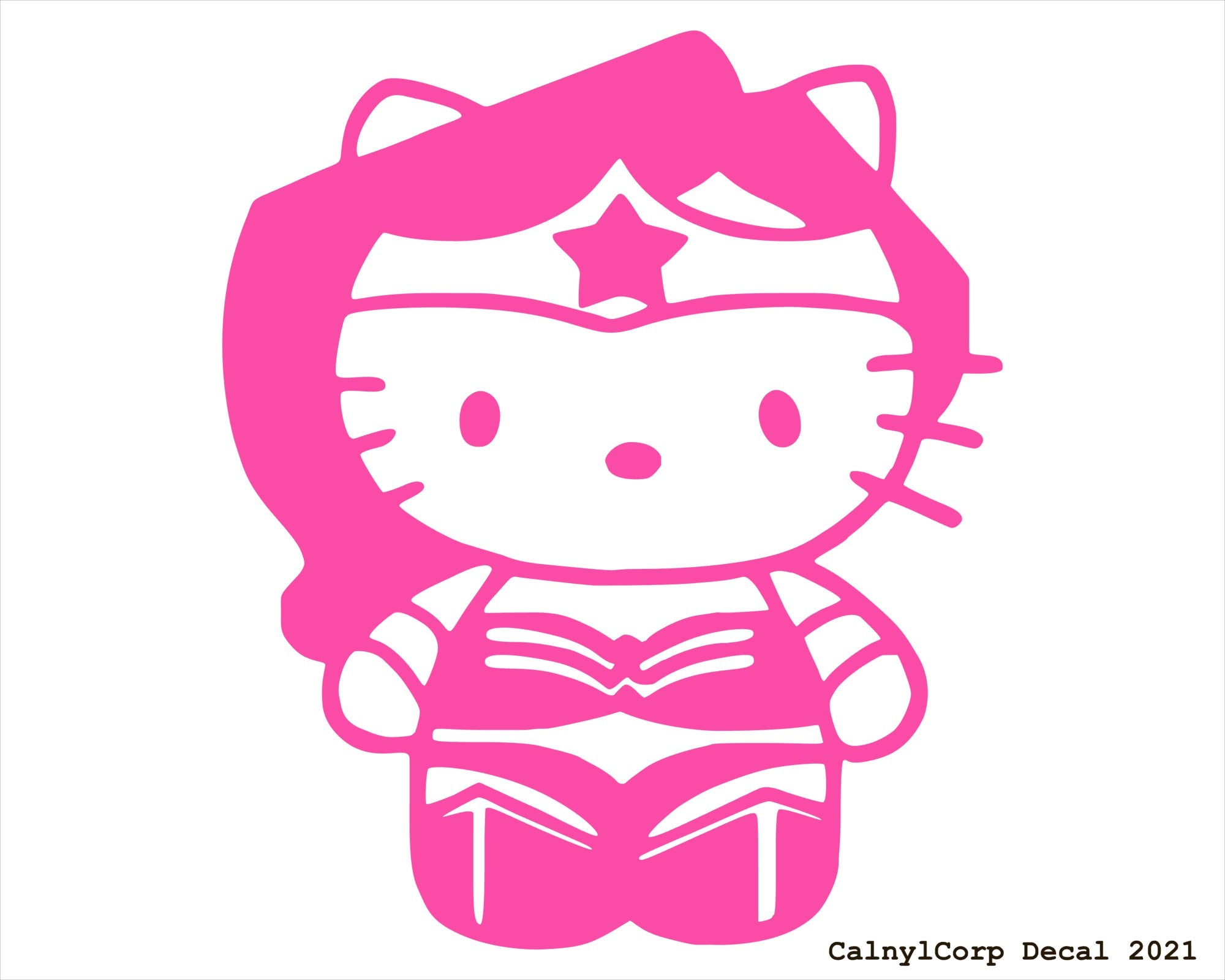 Hello Kitty Wonder Woman Vinyl Sticker Decals