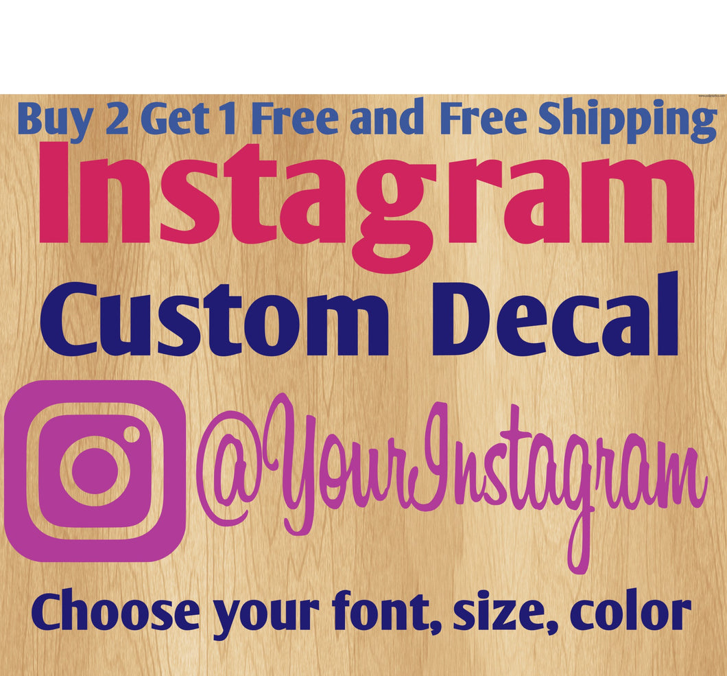 Custom Instagram Username Stickers Decals.