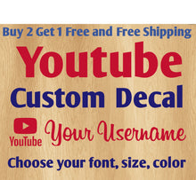 Load image into Gallery viewer, Custom YouTube Username Stickers Decals.
